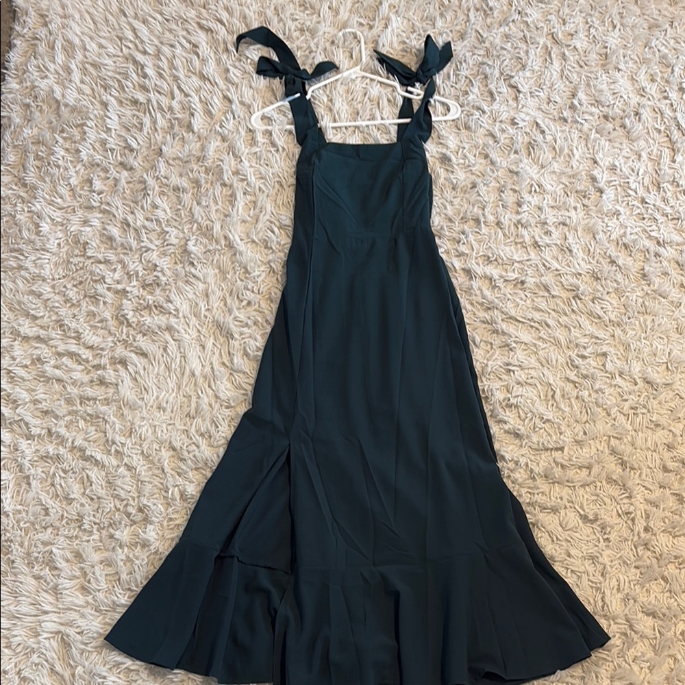 Elegant dark green Sleeveless Dress